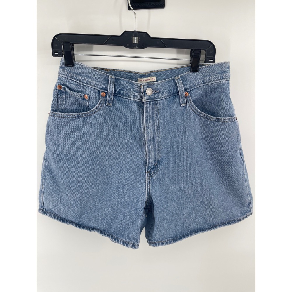 Levi's Cinch Shorts Women 31 Blue  High Rise Denim Adjustable Western Cowgirl